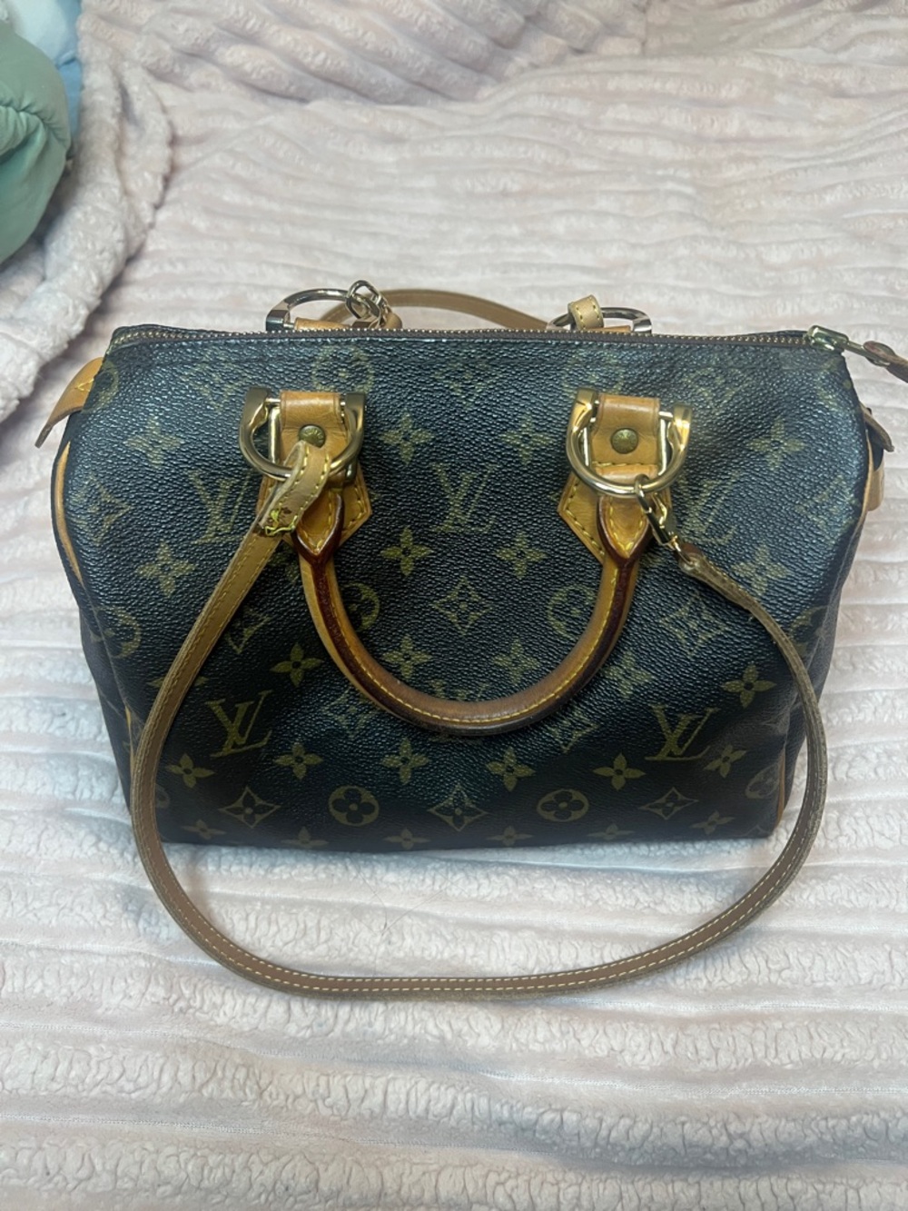 Louis Vuitton Monogram Canvas Speedy Satchel in Brown and Gold VINTAGE